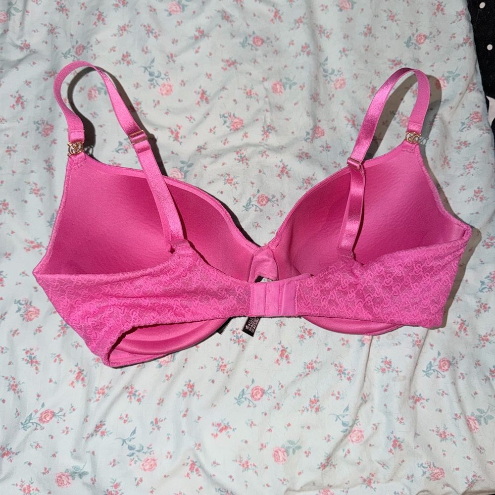 VS Fuchsia Lace-Detail Demi Bra - Women's Intimates - Picture 3 of 7